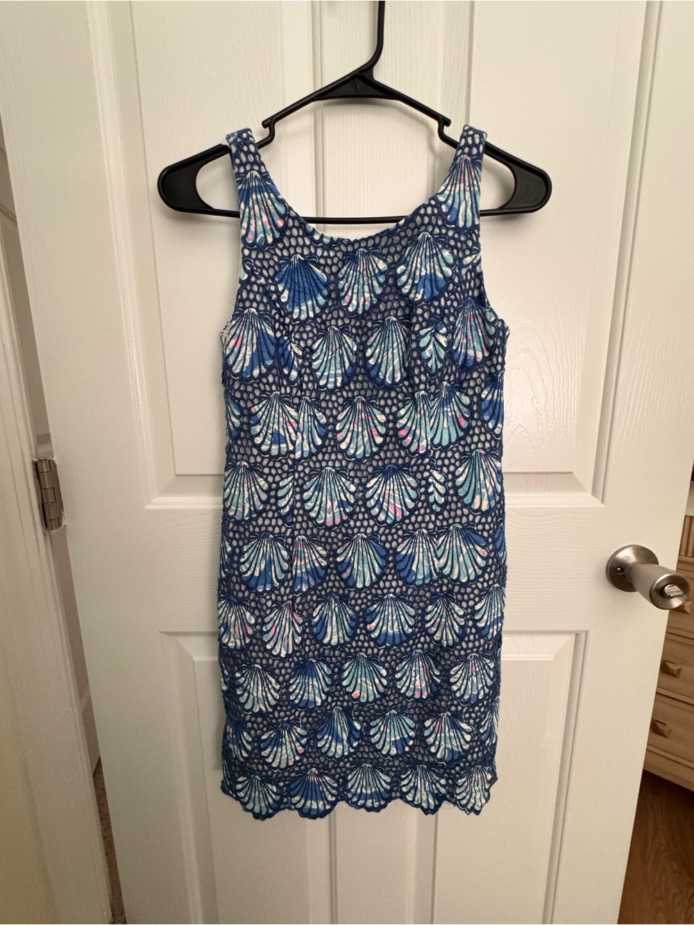 Sleeveless Blue Shell-Pattern Lilly Pulitzer Dress